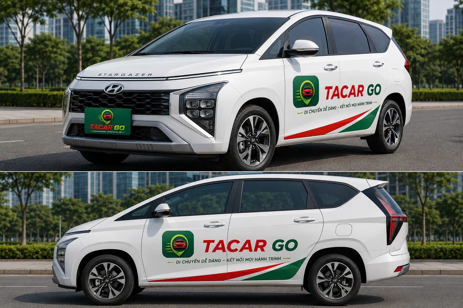 Xe TACAR GO dán thương hiệu — Di chuyển dễ dàng, kết nối mọi hành trình